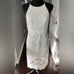 beautiful white summer midi dress